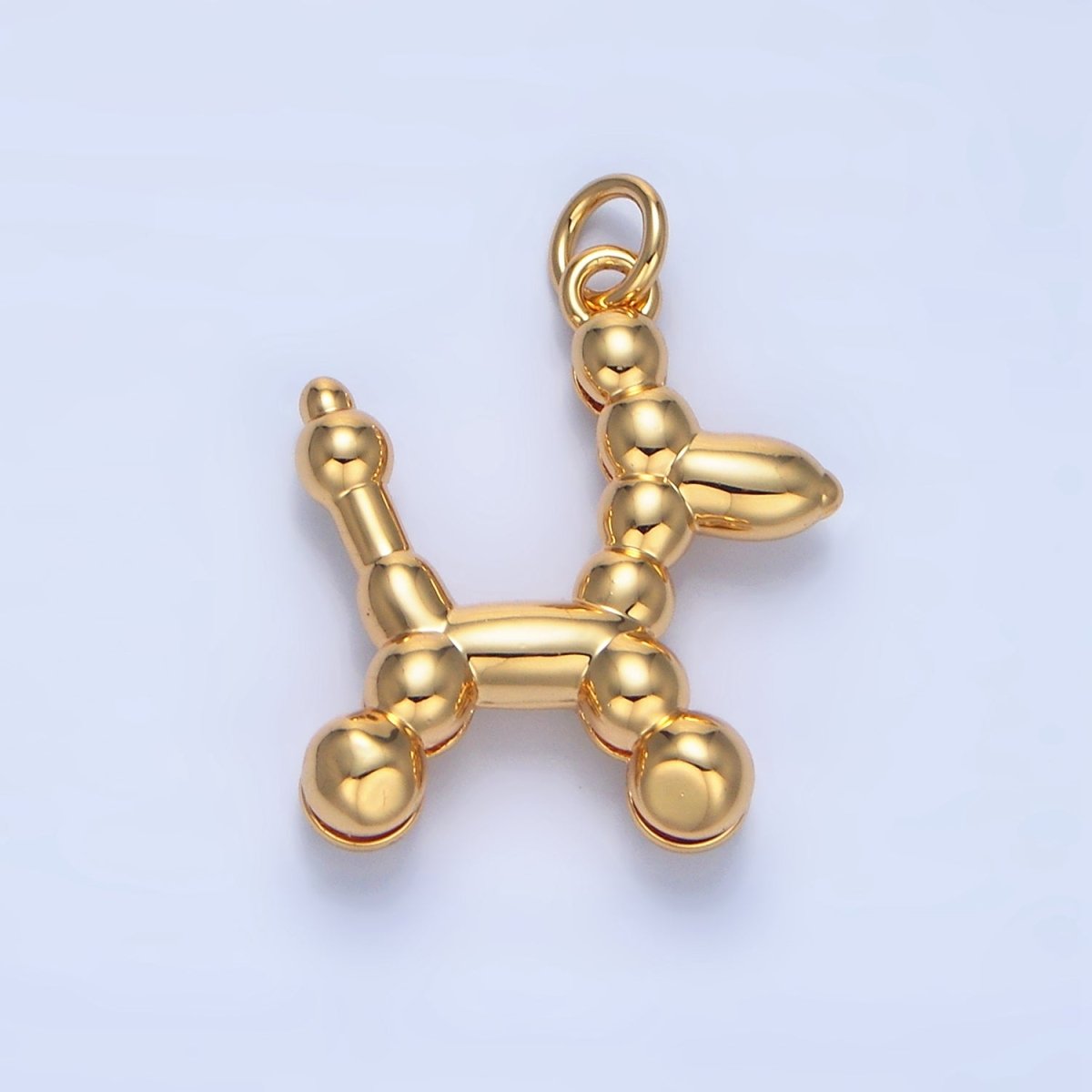 24K Gold Filled Multidimensional Bubble Balloon Dog Animal Charm | X804