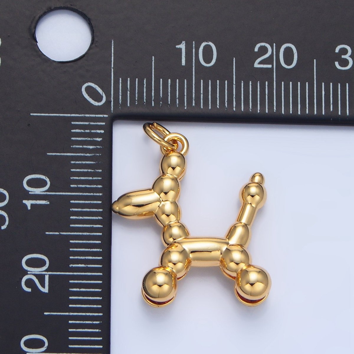 24K Gold Filled Multidimensional Bubble Balloon Dog Animal Charm | X804