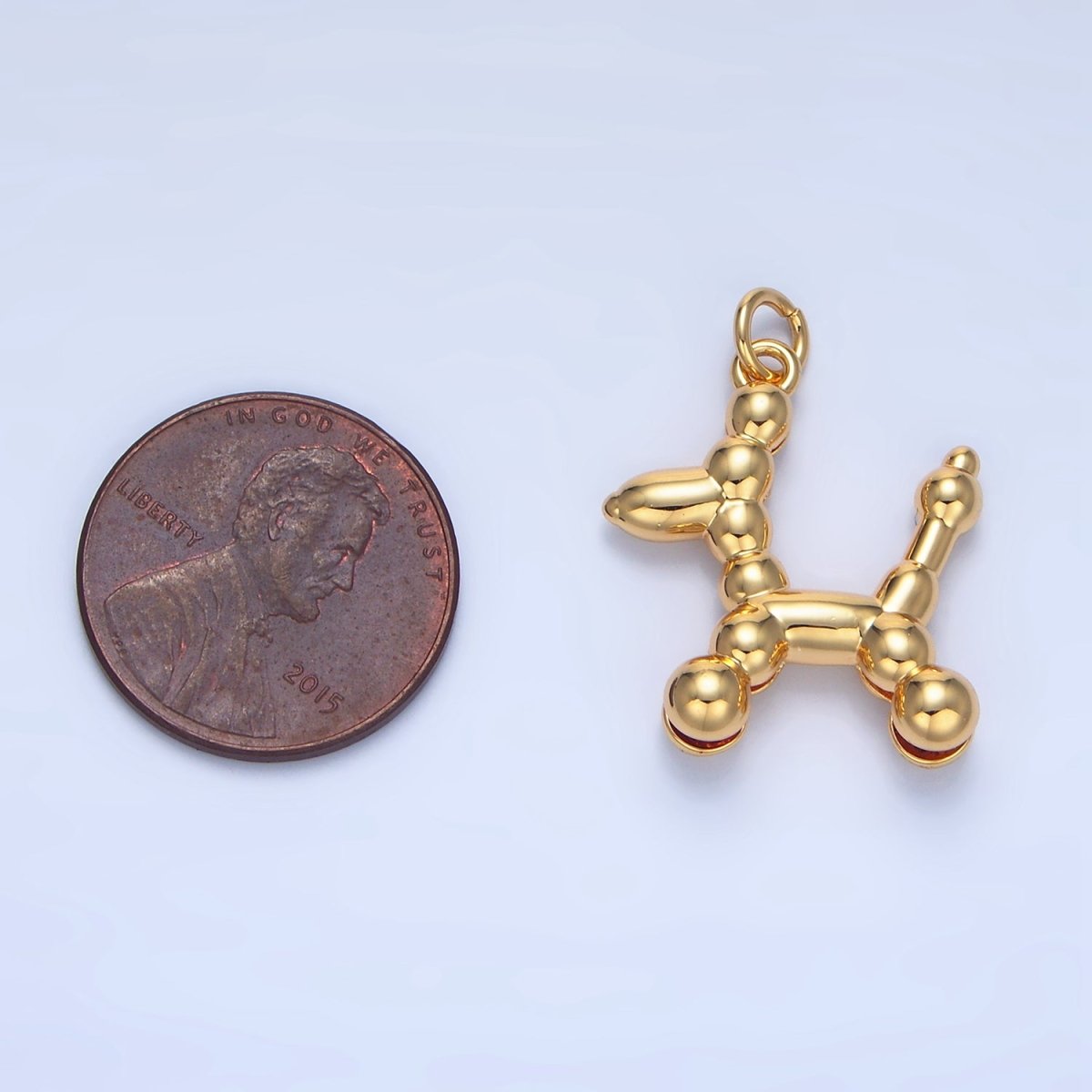 24K Gold Filled Multidimensional Bubble Balloon Dog Animal Charm | X804