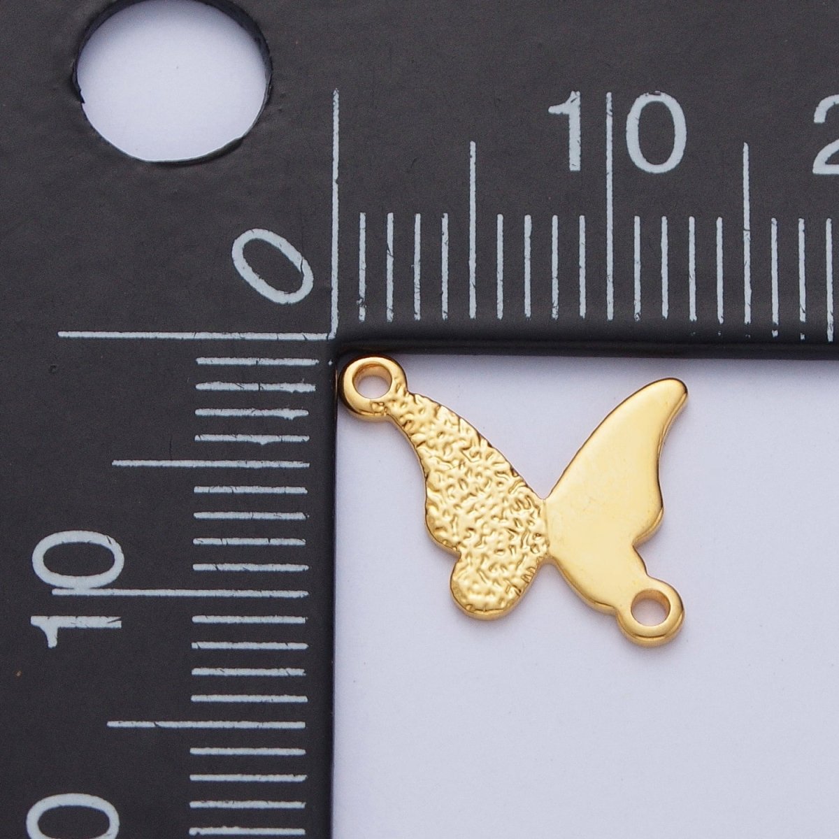 24K Gold Filled Butterfly Charm Connector Gold Textured design Butterfly Connector for Bracelet Necklace Supply G-524 - DLUXCA