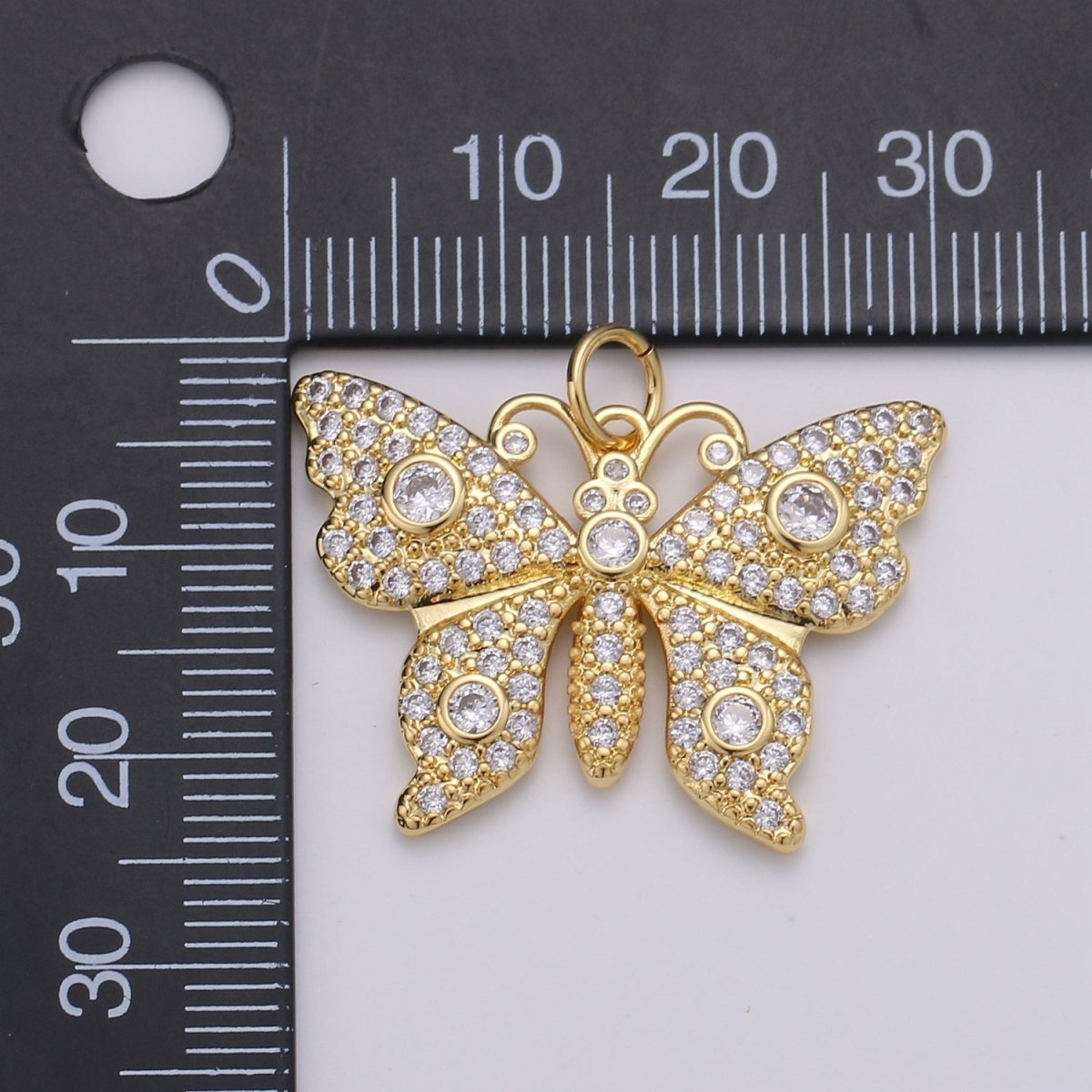 24K Gold Filled Butterfly Charm D-908 - DLUXCA