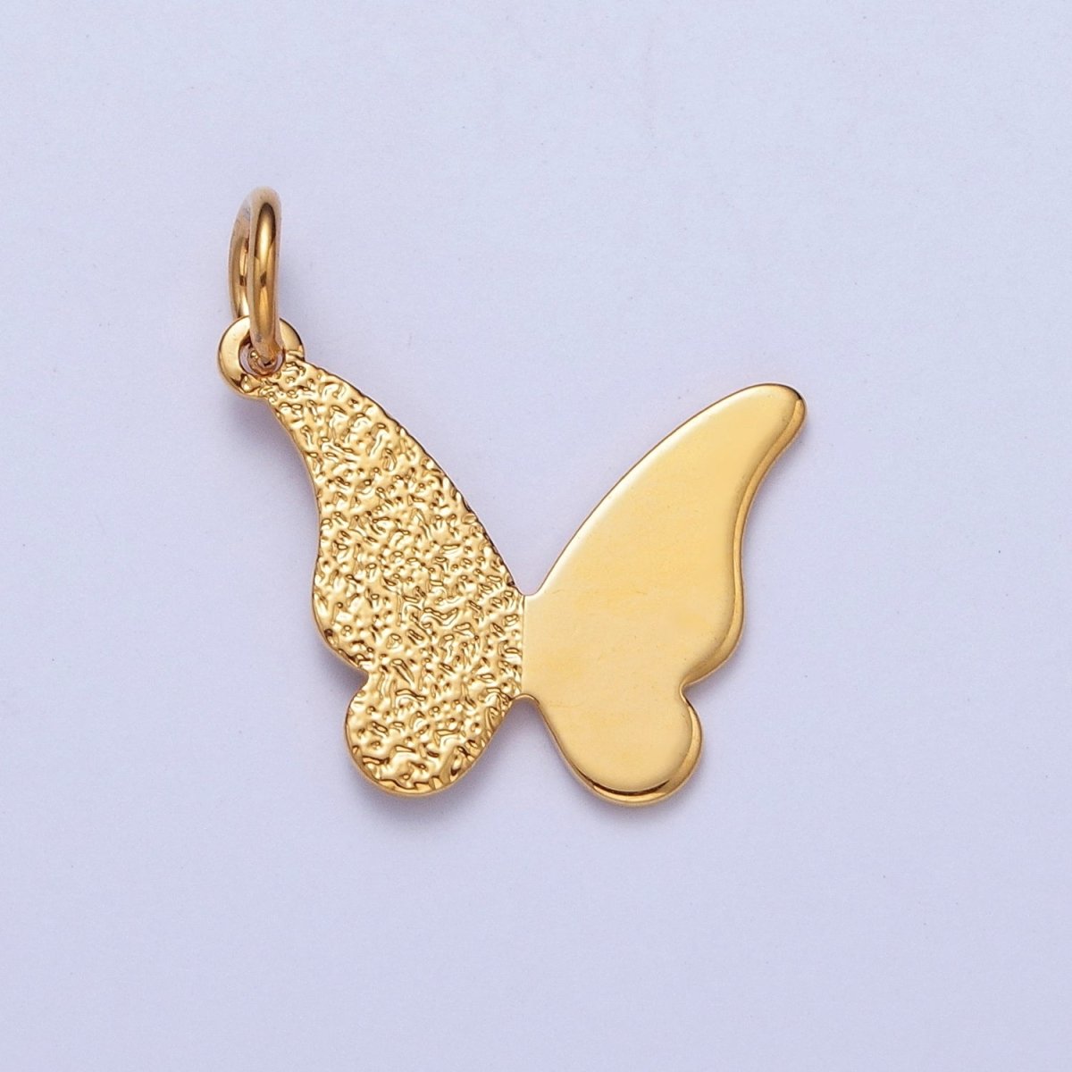 24K Gold Filled Butterfly Textured Charm, Minimalist Textured Gold Dainty Butterfly For Earring Bracelet Necklace Jewelry Making AG-089 - DLUXCA