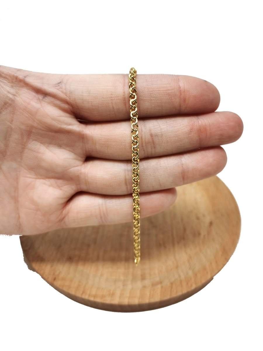 24K Gold Filled Cable Chain by Yard, Gold Filled Cable Chain by Yard, Wholesale Bulk Roll Chain for Jewelry Making | ROLL-100