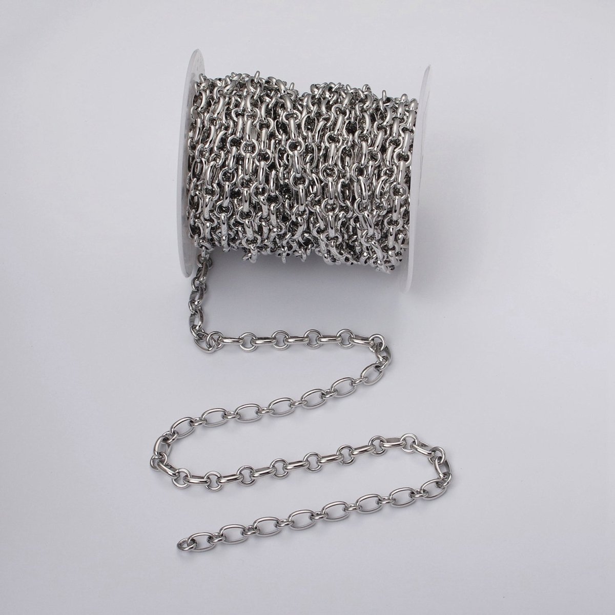 24k Gold Filled Cable Rolo Link Unfinished 7mm Chain by Yard in Gold & Silver | ROLL-1120 ROLL-1206