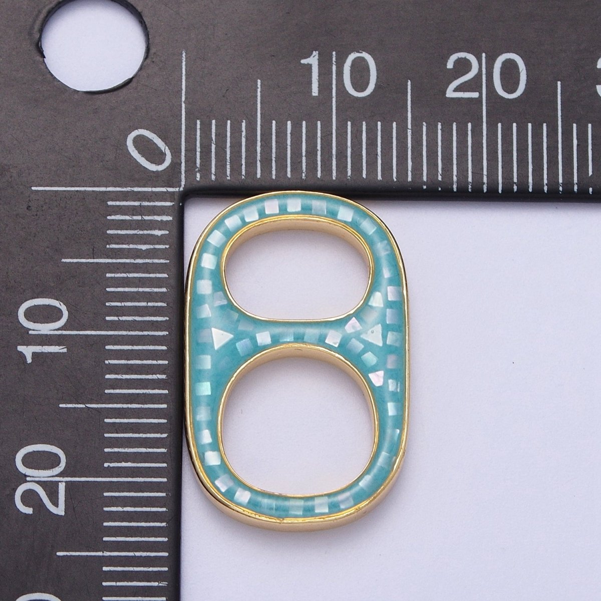 24K Gold Filled Can Bottle Tab White, Abalone, Teal, Pink Shell Opal Charm C-102 C-107 C-108 C-109