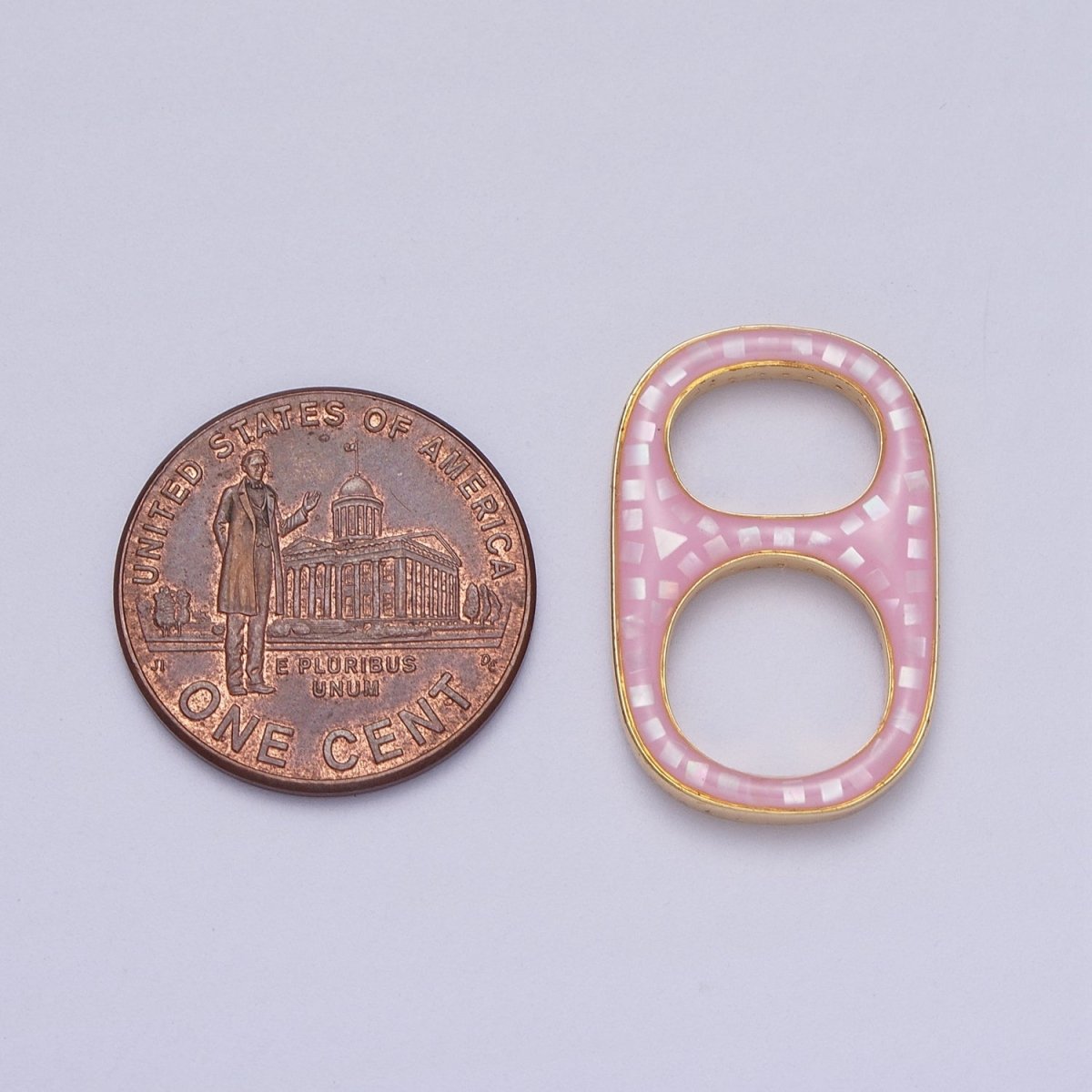 24K Gold Filled Can Bottle Tab White, Abalone, Teal, Pink Shell Opal Charm C-102 C-107 C-108 C-109