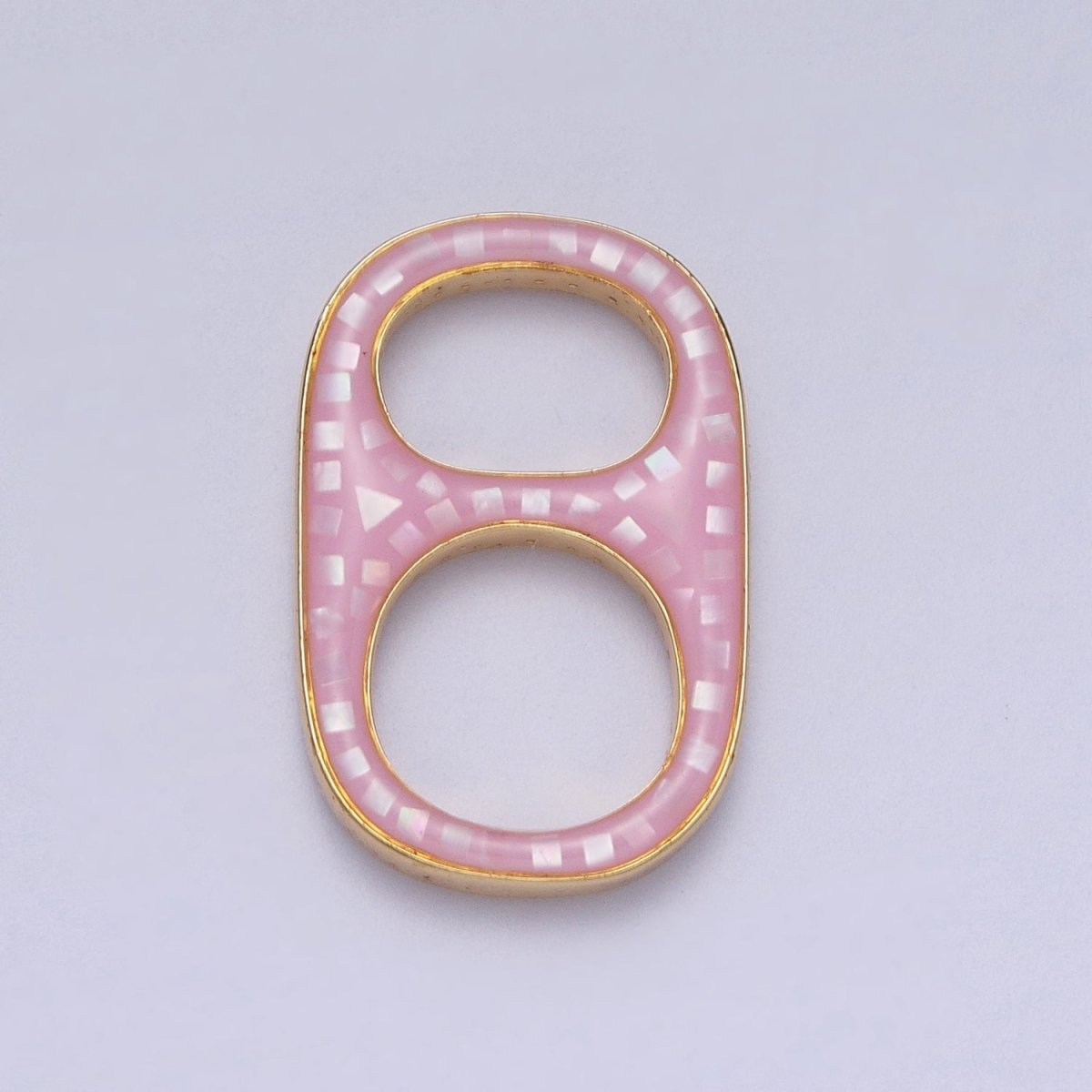 24K Gold Filled Can Bottle Tab White, Abalone, Teal, Pink Shell Opal Charm C-102 C-107 C-108 C-109