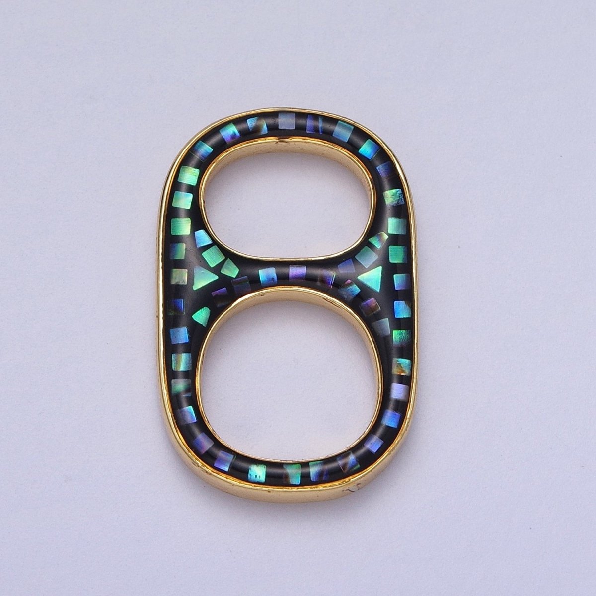 24K Gold Filled Can Bottle Tab White, Abalone, Teal, Pink Shell Opal Charm C-102 C-107 C-108 C-109