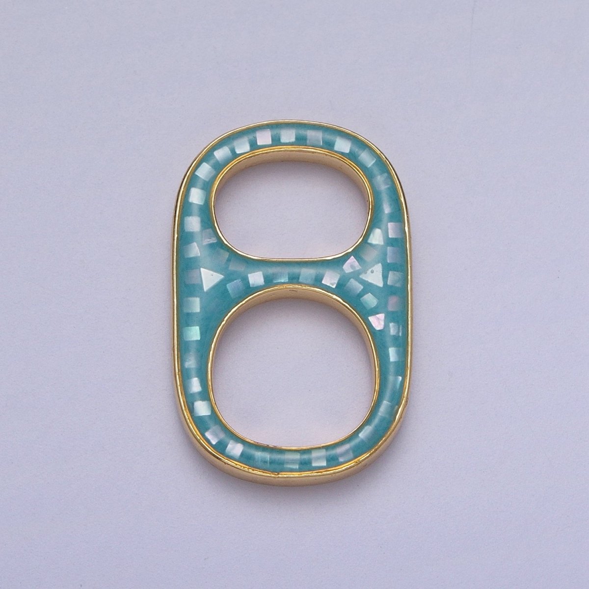 24K Gold Filled Can Bottle Tab White, Abalone, Teal, Pink Shell Opal Charm C-102 C-107 C-108 C-109