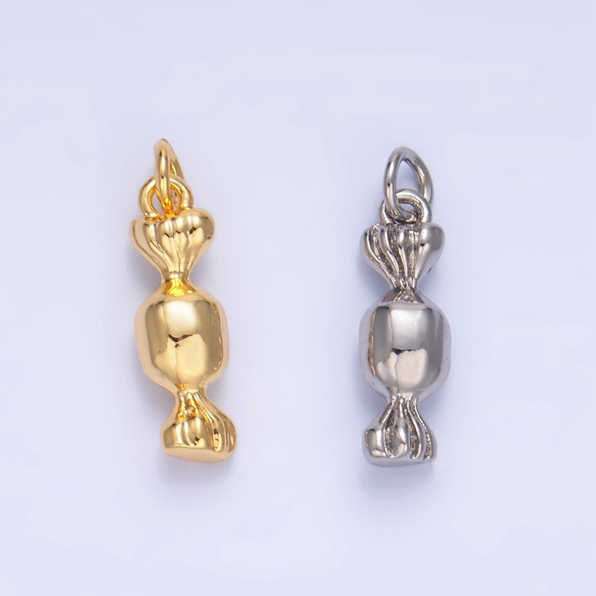 24K Gold Filled Candy Sweets Multidimensional 3D Charm in Gold & Silver | W138