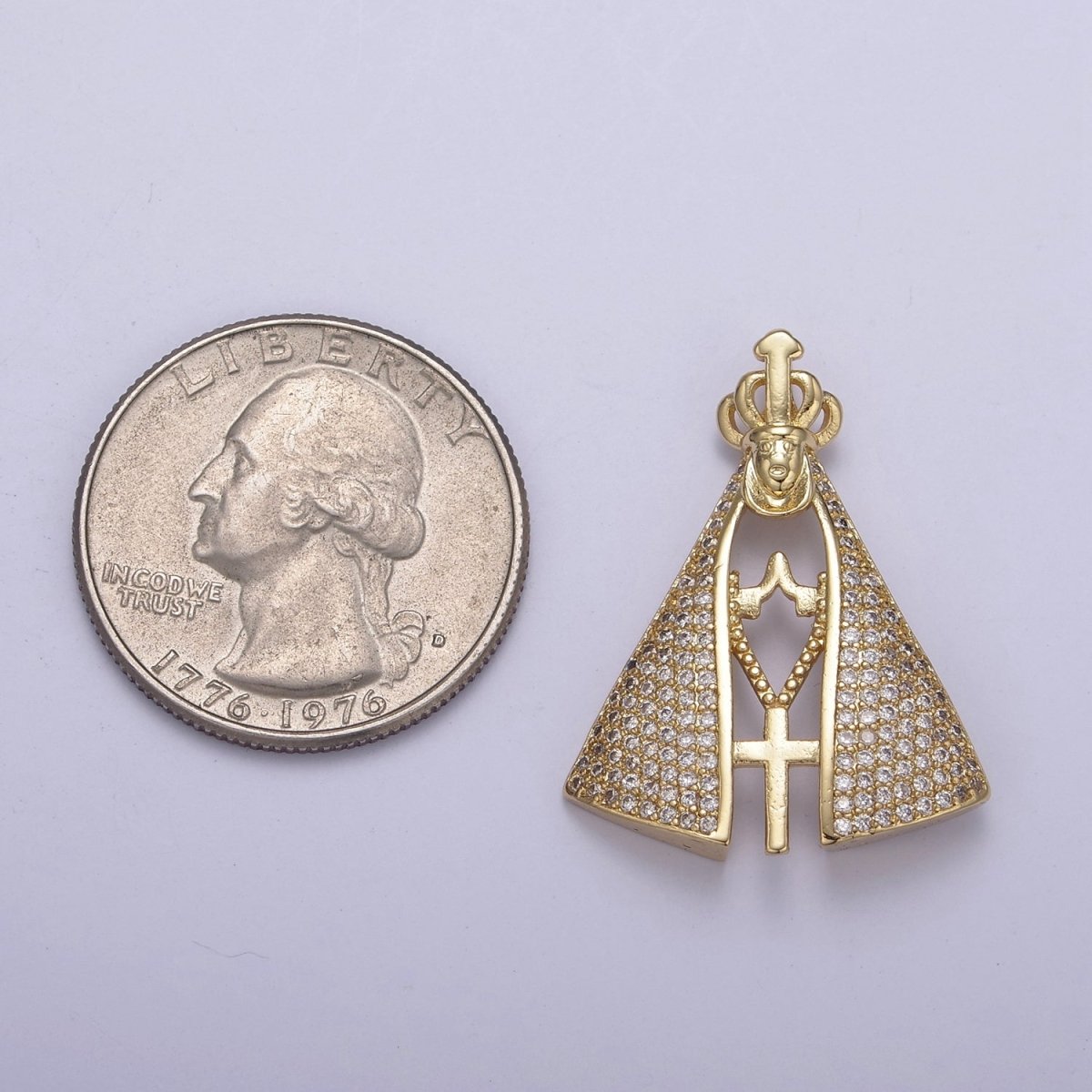 24K Gold Filled Cape Pendant for Pastor Catholic Religious Jewelry Making Supply N-538 - DLUXCA