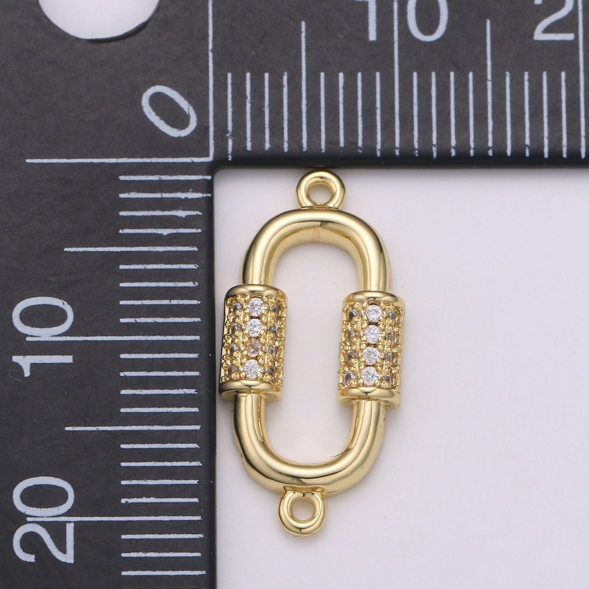 24k Gold Filled Carabiner Style Connector Dainty Gold Link Charm Connectors, Gold Link Necklace Bracelet Connector for Jewelry Making Supply F-553
