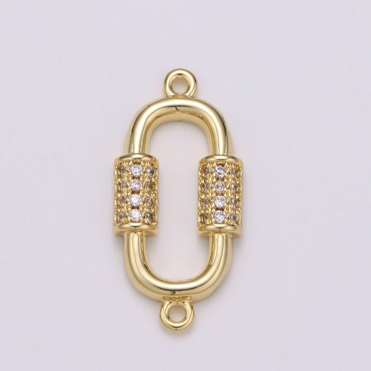 24k Gold Filled Carabiner Style Connector Dainty Gold Link Charm Connectors, Gold Link Necklace Bracelet Connector for Jewelry Making Supply F-553