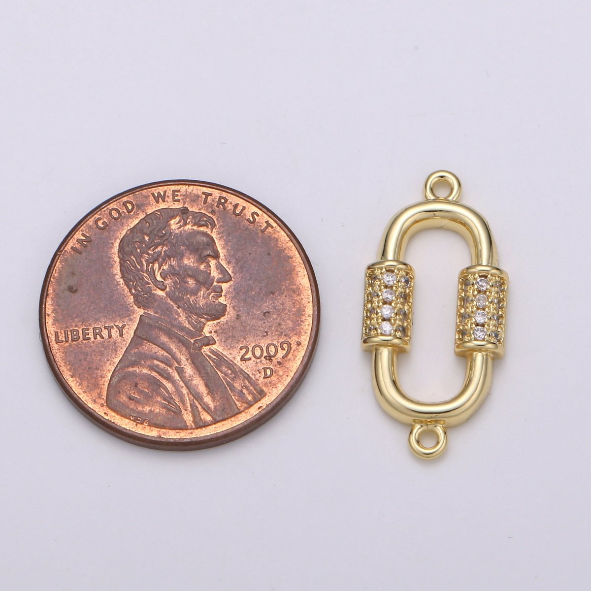 24k Gold Filled Carabiner Style Connector Dainty Gold Link Charm Connectors, Gold Link Necklace Bracelet Connector for Jewelry Making Supply F-553