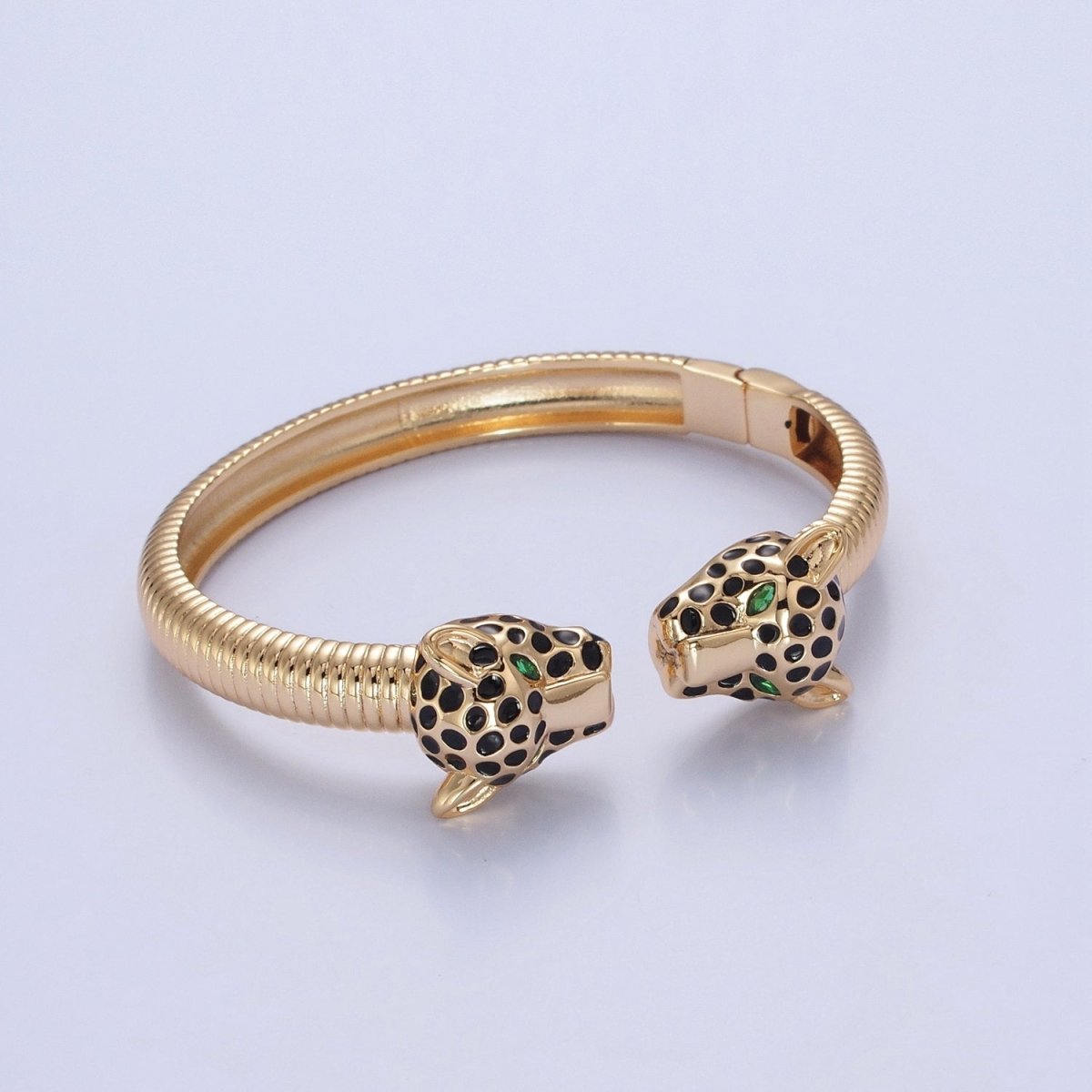 24K Gold Filled Cat Cheetah Bangle Bracelet in silver & gold | WA-990 WA-991 Clearance Pricing
