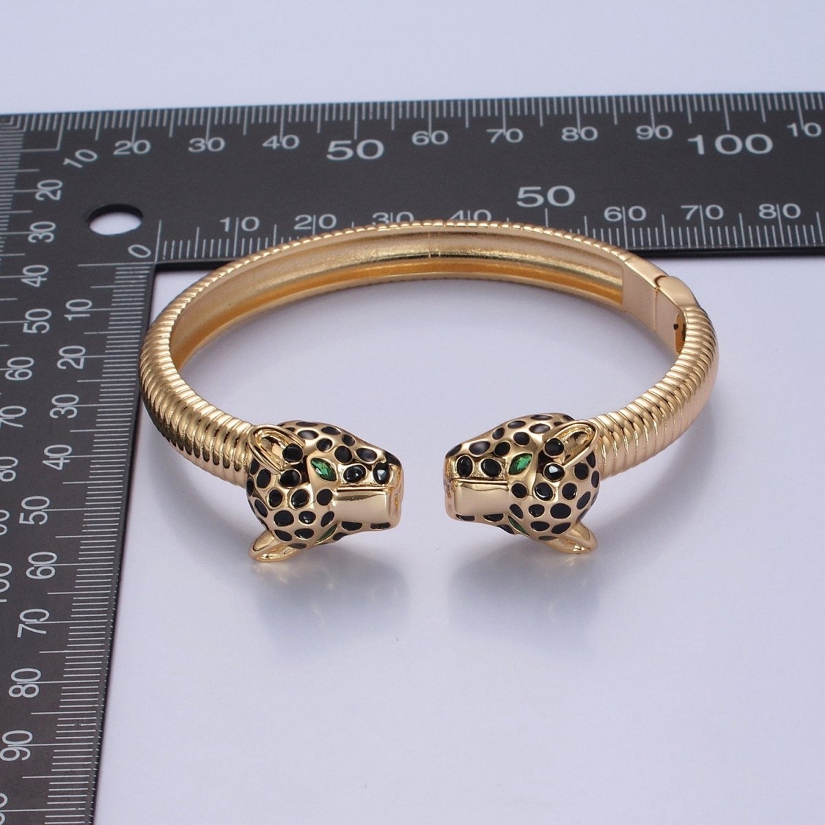 24K Gold Filled Cat Cheetah Bangle Bracelet in silver & gold | WA-990 WA-991 Clearance Pricing