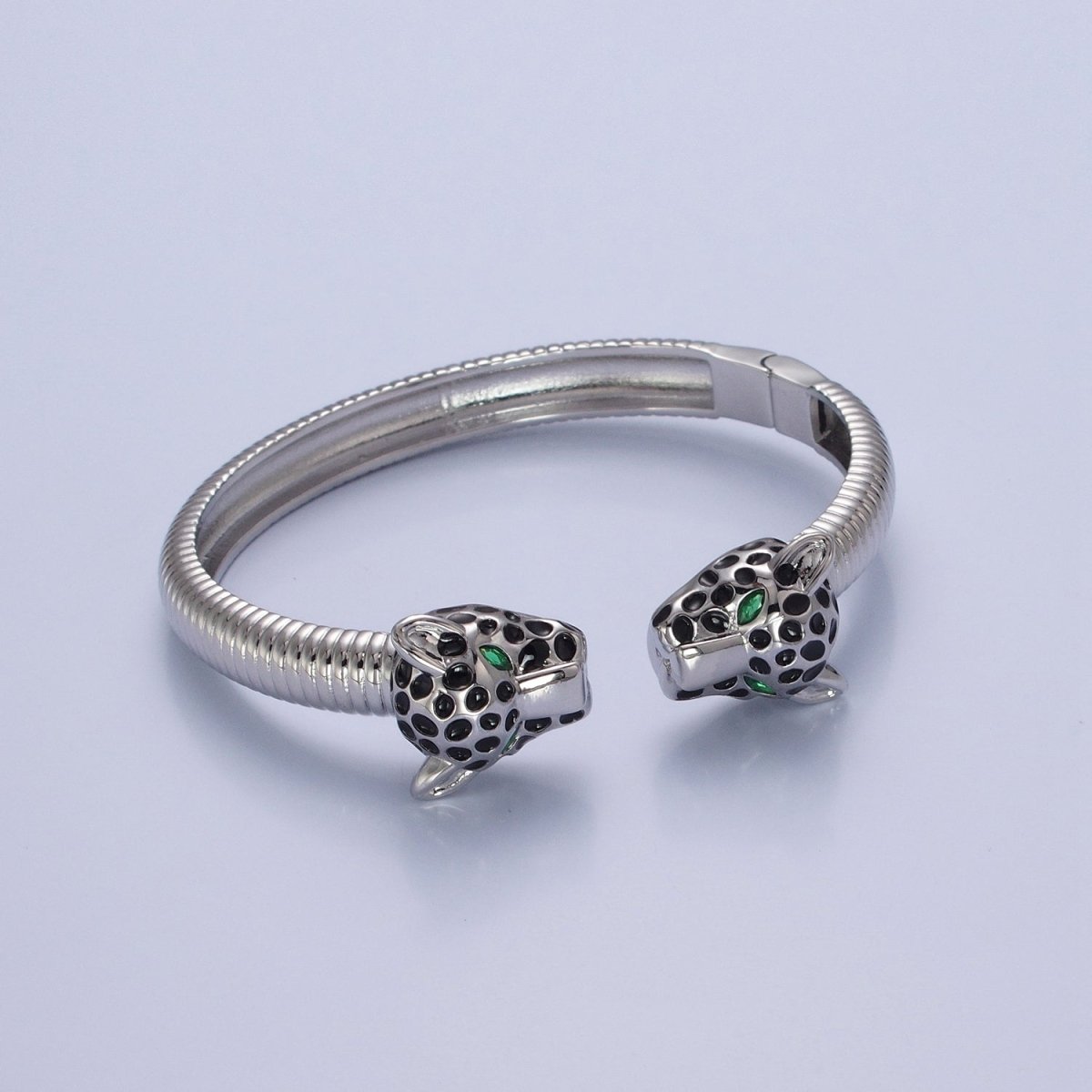 24K Gold Filled Cat Cheetah Bangle Bracelet in silver & gold | WA-990 WA-991 Clearance Pricing