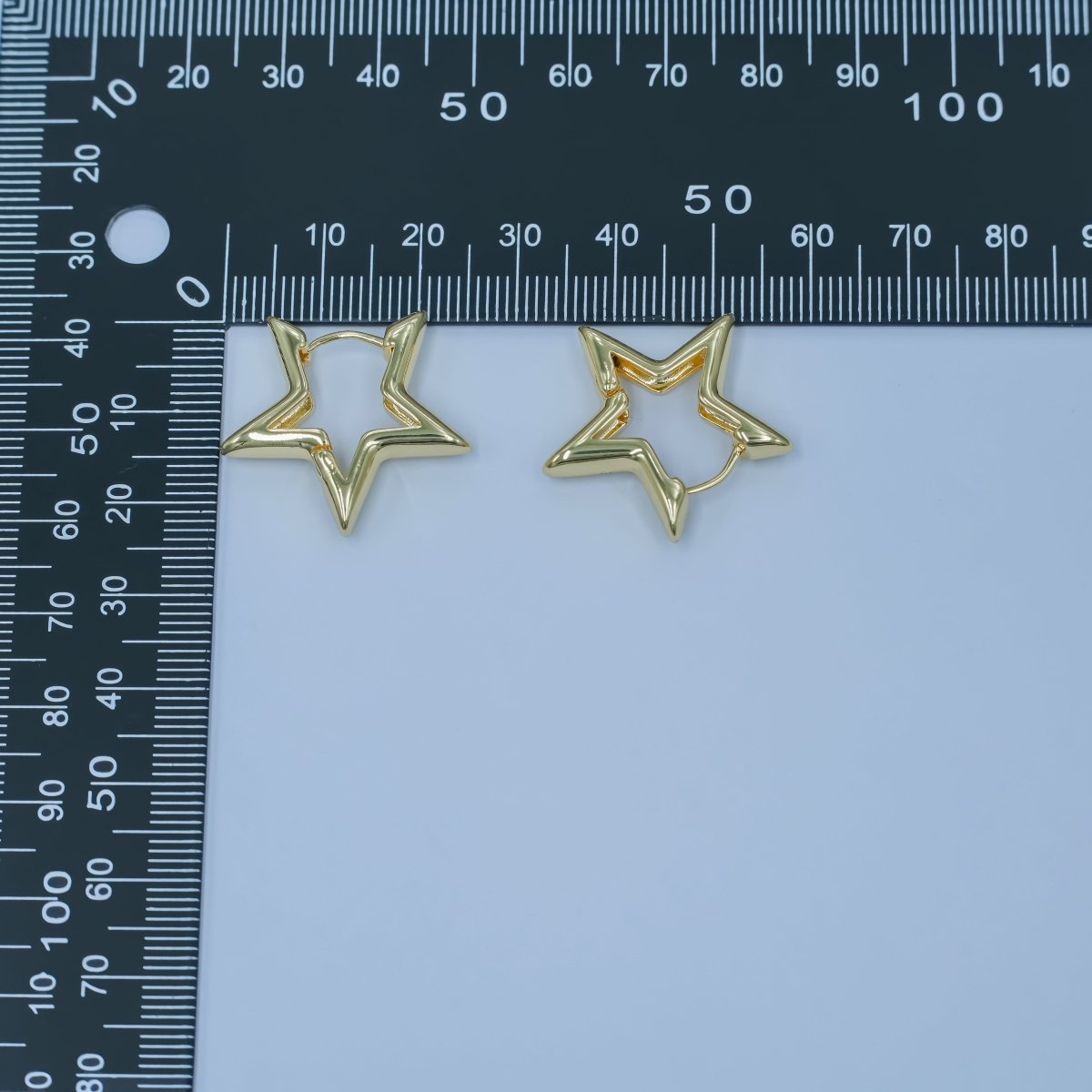 24K Gold Filled Celestial Star Minimalist Hoop Earrings | AD1000 - DLUXCA