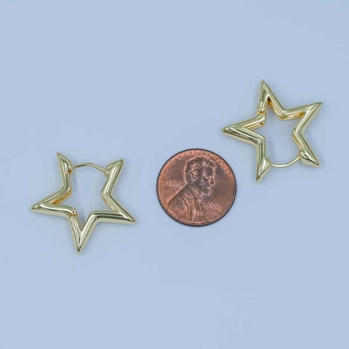 24K Gold Filled Celestial Star Minimalist Hoop Earrings | AD1000 - DLUXCA