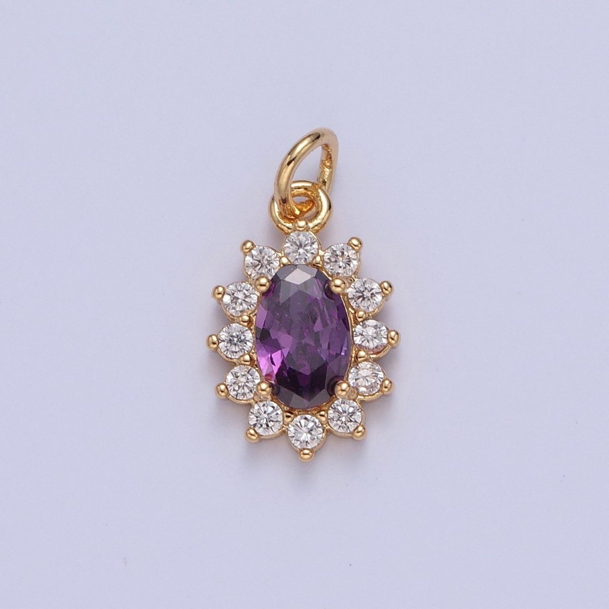24K Gold Filled Celestial Sun Cubic Zirconia Charm For DIY Jewelry Necklace Making | X-082 - X-087