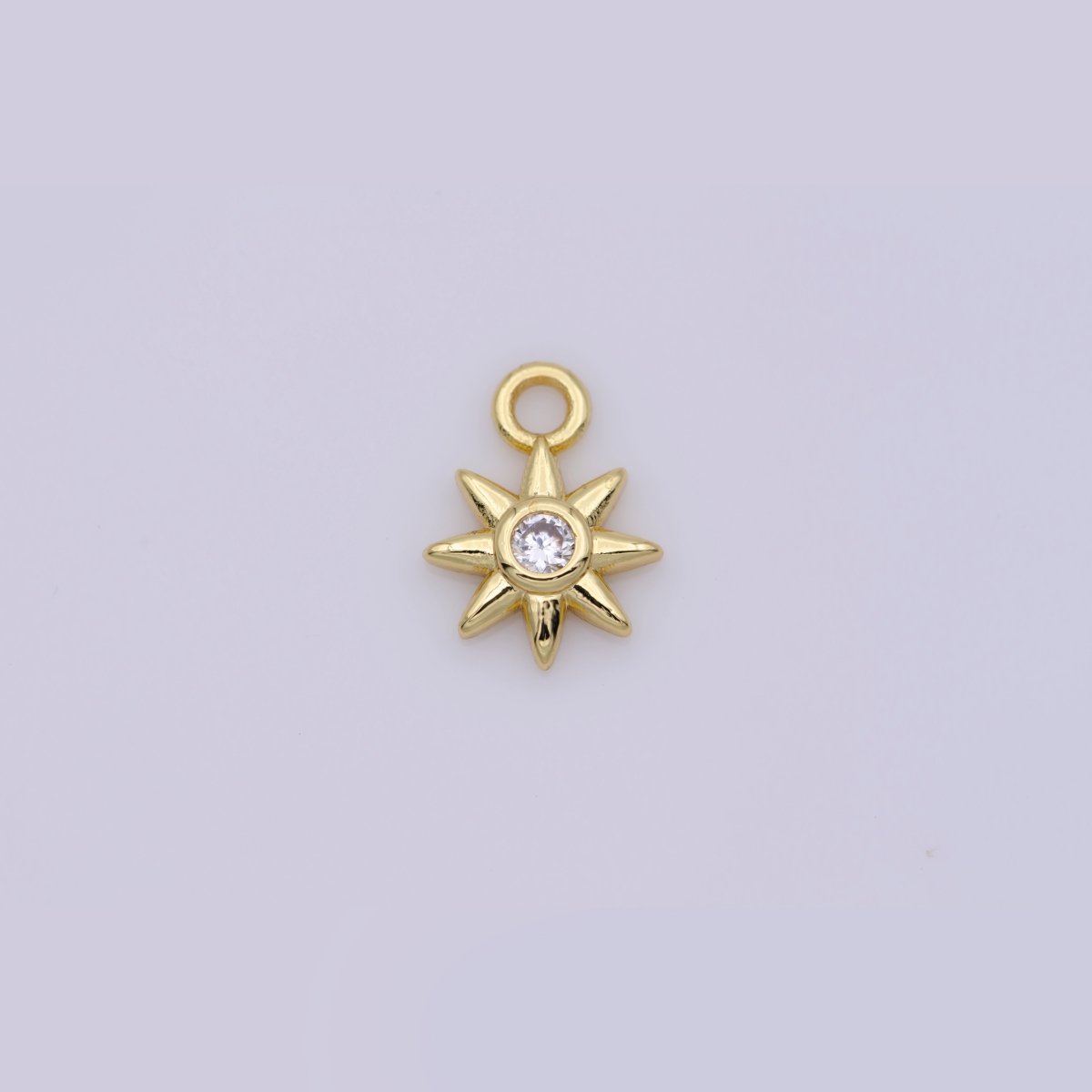 24K Gold Filled Celestial Sun CZ Mini Charm | D733 - DLUXCA
