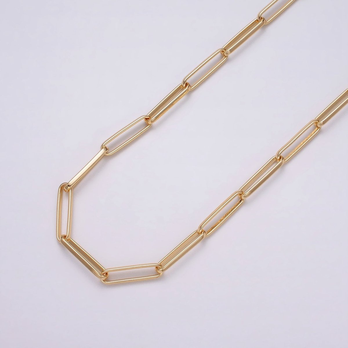 24k Gold Filled Chain by Yard Slim PaperClip Chain Unfinished Chain Wholesale Elongated Oval Link Chain | ROLL-1285 ROLL-1286 Clearance Pricing