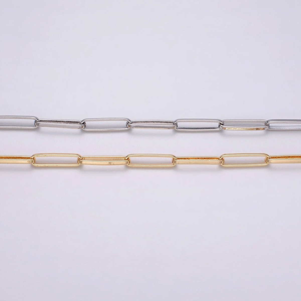 24k Gold Filled Chain by Yard Slim PaperClip Chain Unfinished Chain Wholesale Elongated Oval Link Chain | ROLL-1285 ROLL-1286 Clearance Pricing