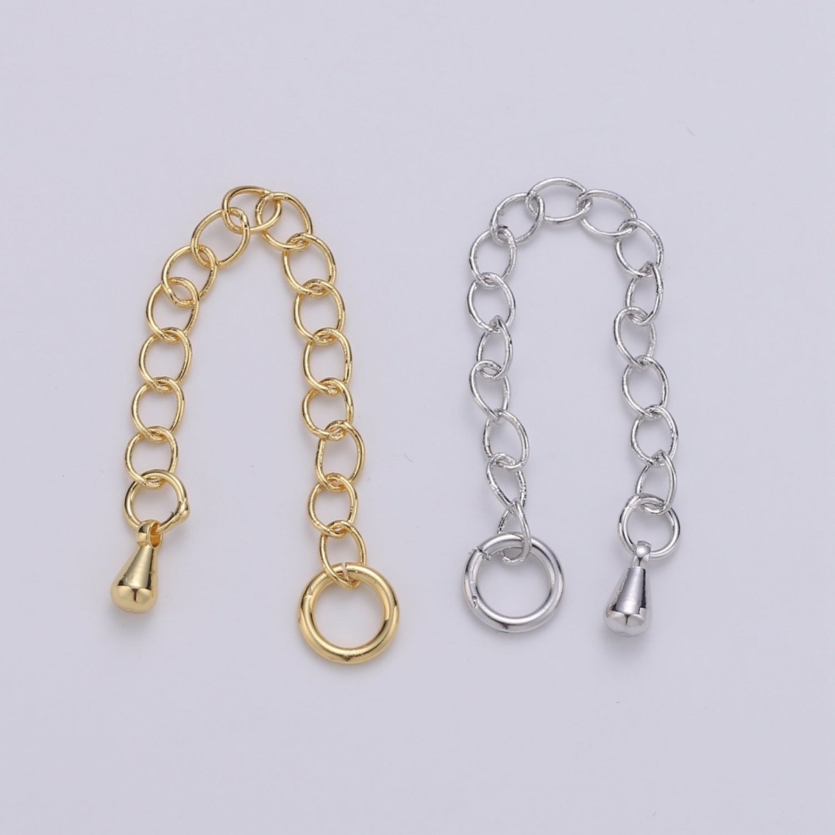 24K Gold Filled Chain Extender Gold / Silver For DIY Jewelry Making Chain Extender  L-125~L-128
