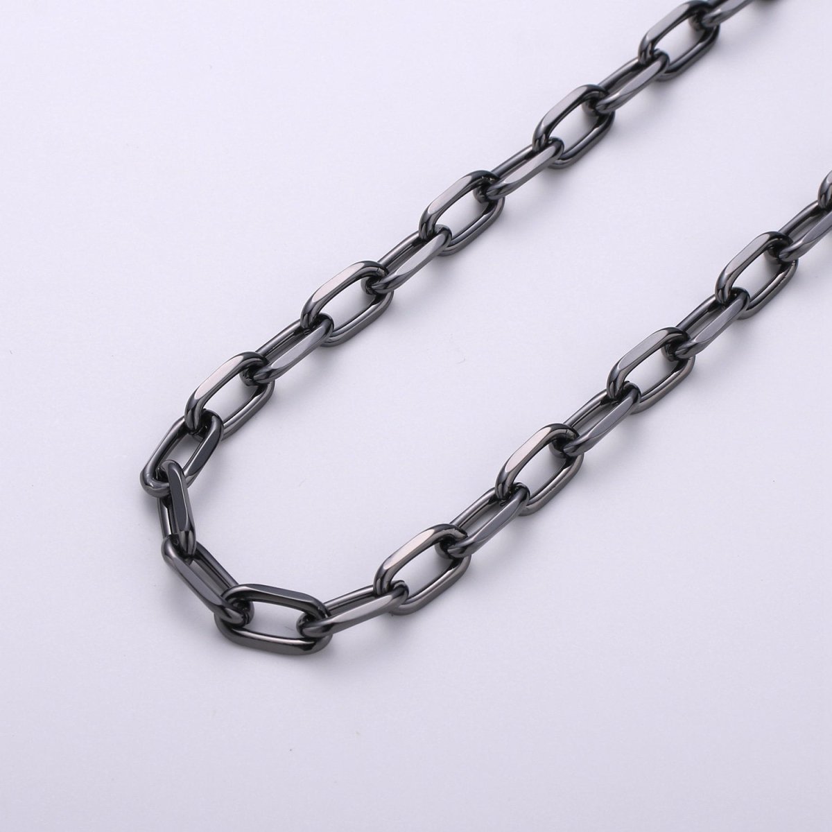 24K Gold Plated Chain Fashion CABLE Chain - Silver, Rose Gold, Black Chunky Chain, 12X7mm 2mm Thick Chain | ROLL-143, ROLL-144, ROLL-145, ROLL-146 Clearance Pricing