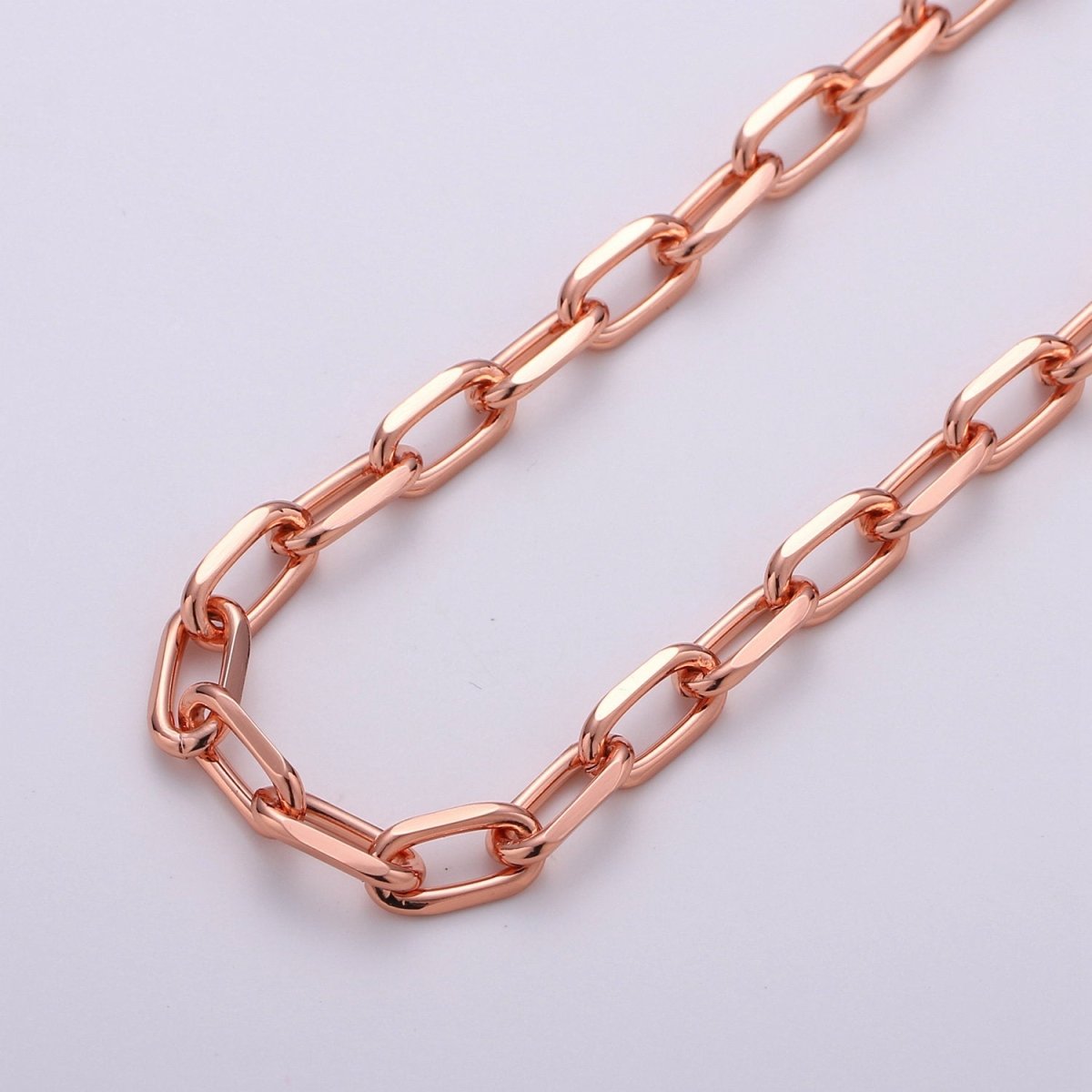 24K Gold Plated Chain Fashion CABLE Chain - Silver, Rose Gold, Black Chunky Chain, 12X7mm 2mm Thick Chain | ROLL-143, ROLL-144, ROLL-145, ROLL-146 Clearance Pricing