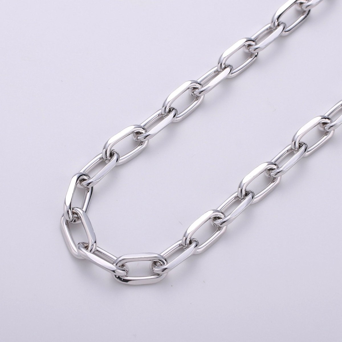 24K Gold Plated Chain Fashion CABLE Chain - Silver, Rose Gold, Black Chunky Chain, 12X7mm 2mm Thick Chain | ROLL-143, ROLL-144, ROLL-145, ROLL-146 Clearance Pricing