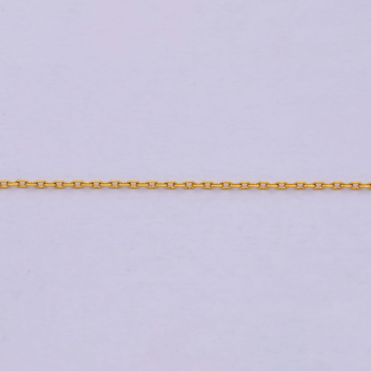 24K Gold Filled Chain Necklace, Dainty 0.9mm Cable Finished Chain, 17.5" Inch Layering Necklace | WA-615 Clearance Pricing - DLUXCA