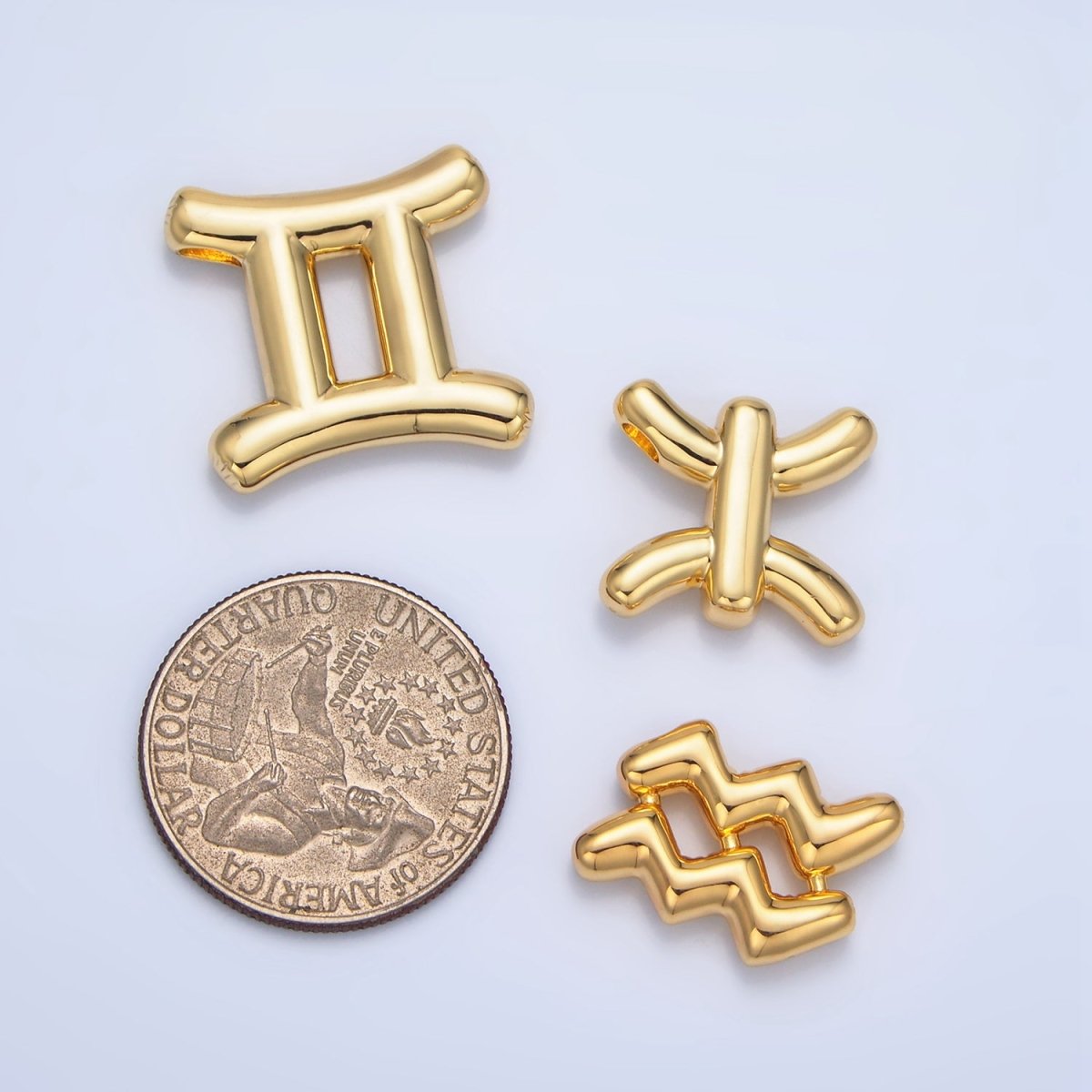 24K Gold Filled Chubby Balloon Zodiac Star Sign Pendant | A1295-A1300