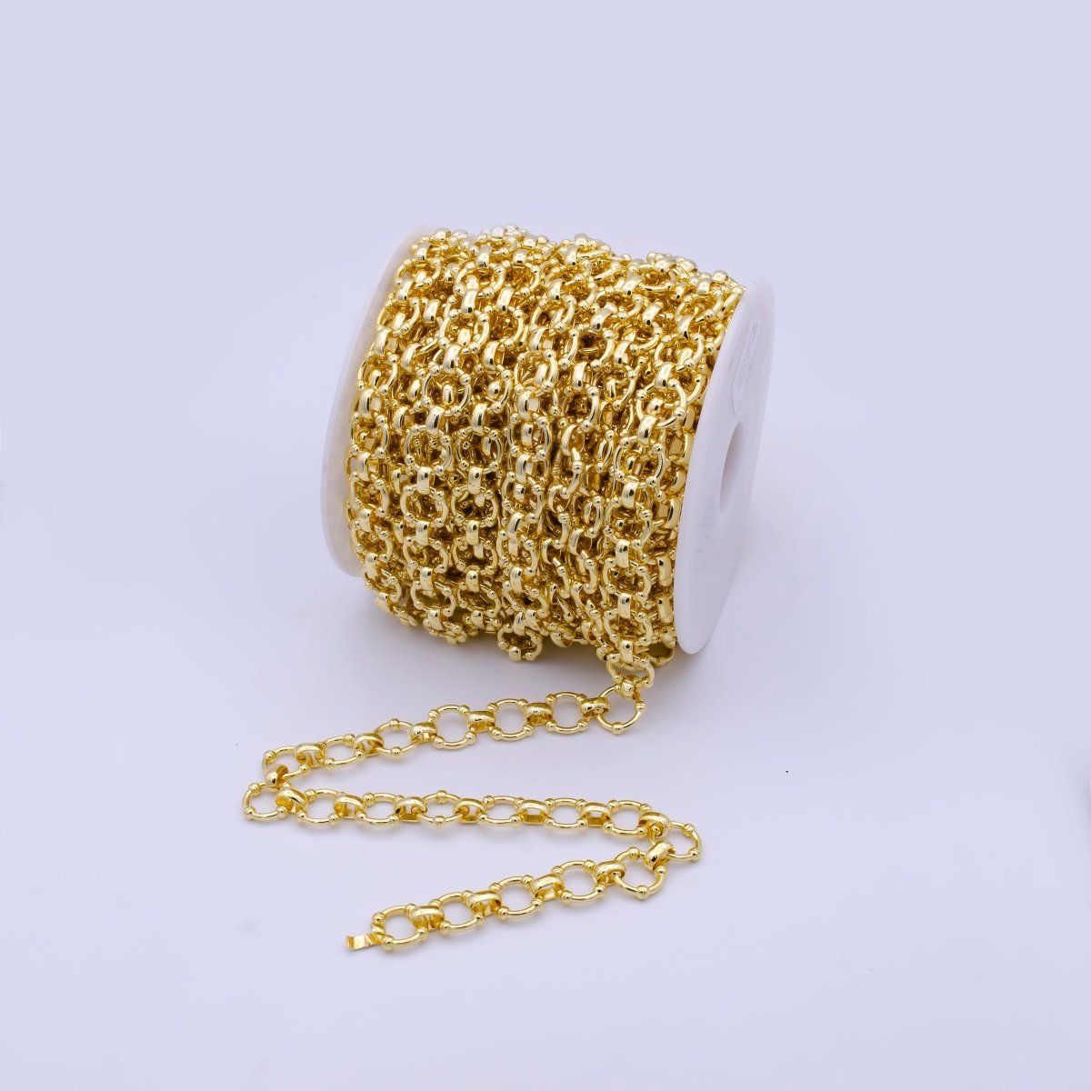 24k Gold Filled Chunky Gold Cable Chain for Statement Jewelry Layer Necklace Chain by Yard | ROLL-801 Clearance Pricing - DLUXCA