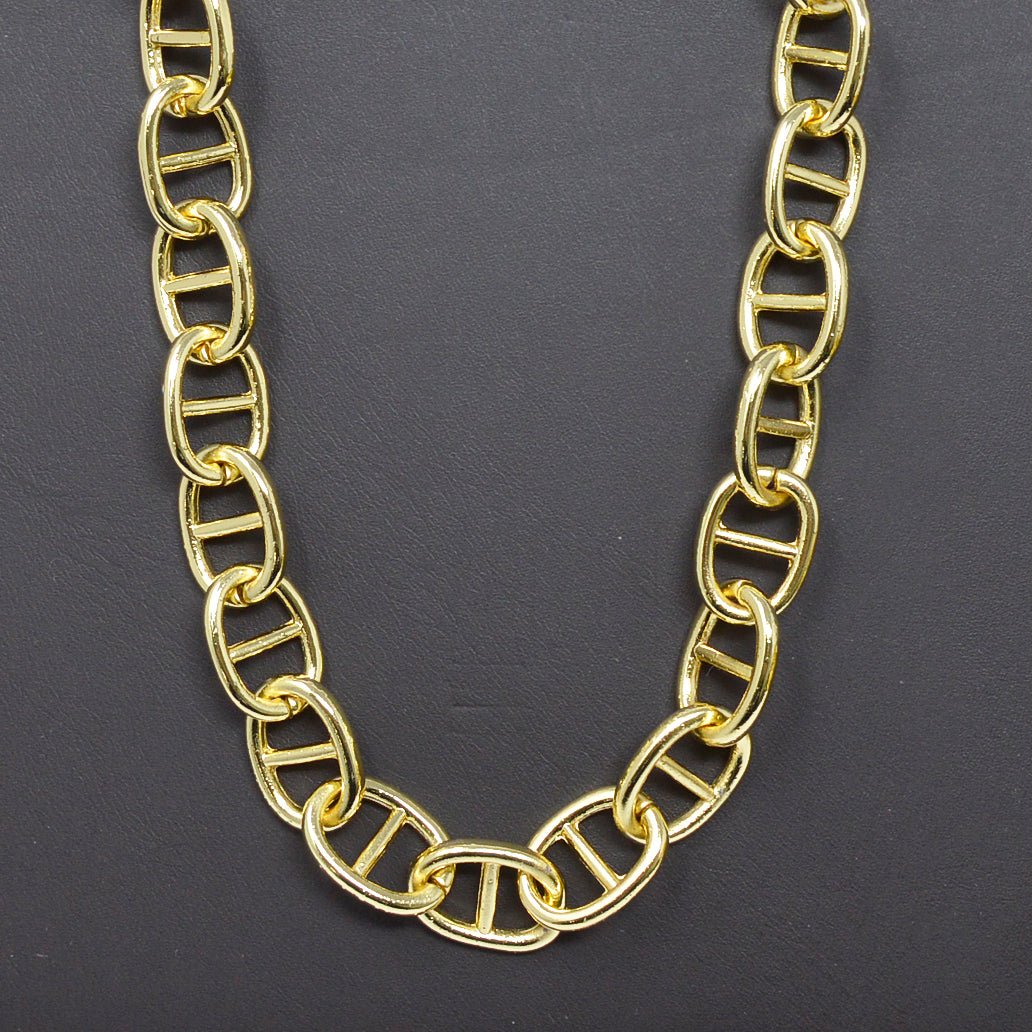 24k Gold Filled Chunky Statement Thick Bold Mariner Anchor Chain by Yard, Wholesale Bulk Roll Chain For Jewelry Making, 13.6X18.4mm Anchor Chain Unfinished Chain For Necklace Bracelet Anklet Component Supply |  ROLL-451 Clearance Pricing