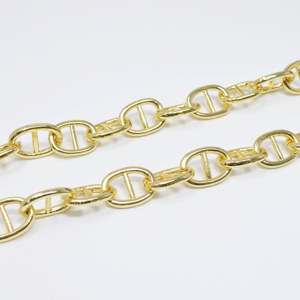 24k Gold Filled Chunky Statement Thick Bold Mariner Anchor Chain by Yard, Wholesale Bulk Roll Chain For Jewelry Making, 13.6X18.4mm Anchor Chain Unfinished Chain For Necklace Bracelet Anklet Component Supply |  ROLL-451 Clearance Pricing