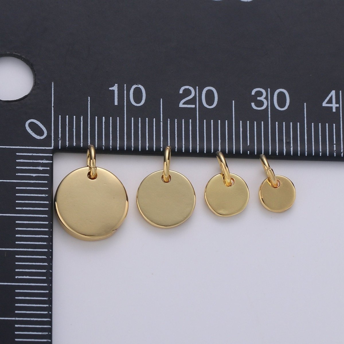 24k Gold Filled Circular charm DIY Earring Jewelry, Earring & Pendant Supply DIY Findings, Wristlet Charm, D-294-D-297
