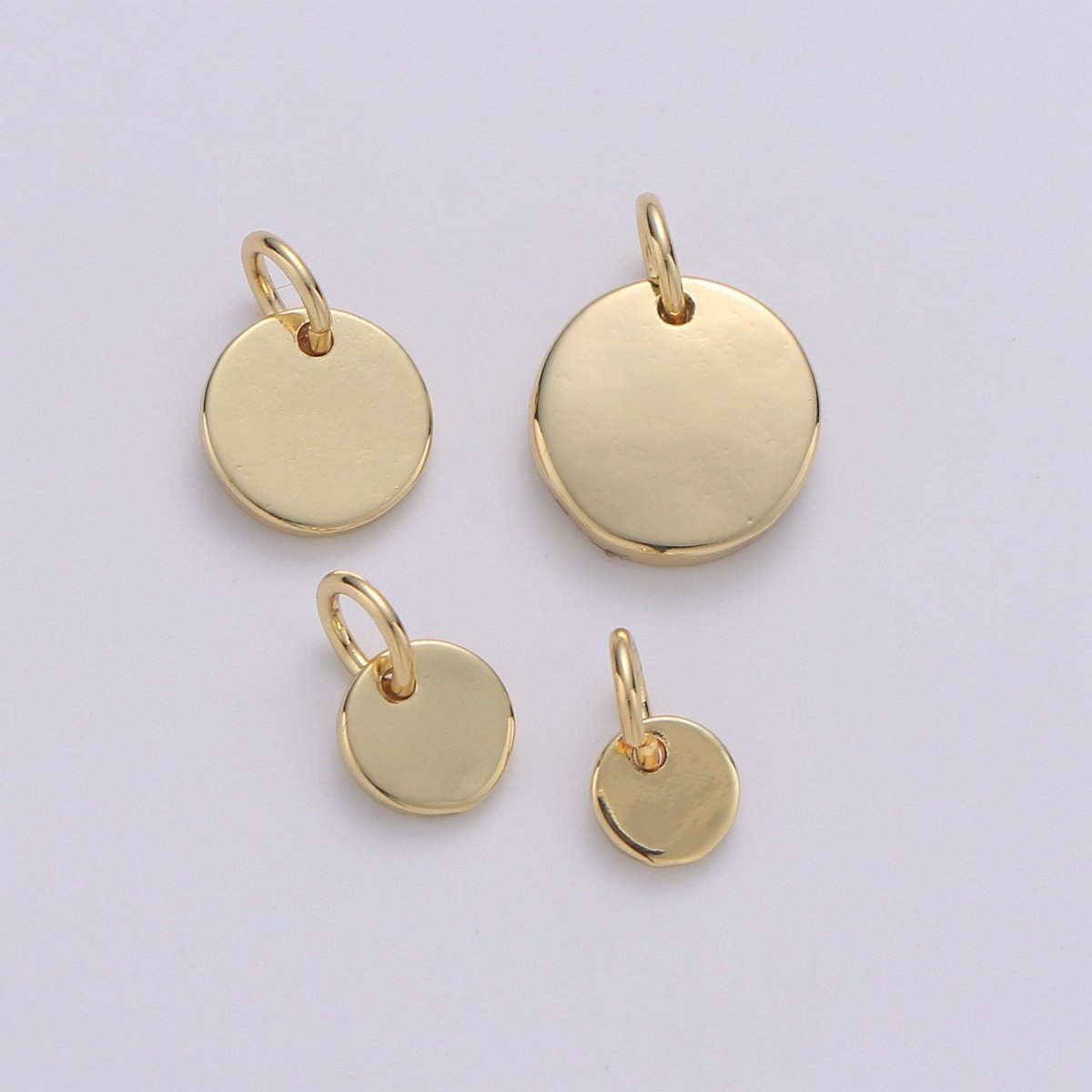 24k Gold Filled Circular charm DIY Earring Jewelry, Earring & Pendant Supply DIY Findings, Wristlet Charm, D-294-D-297