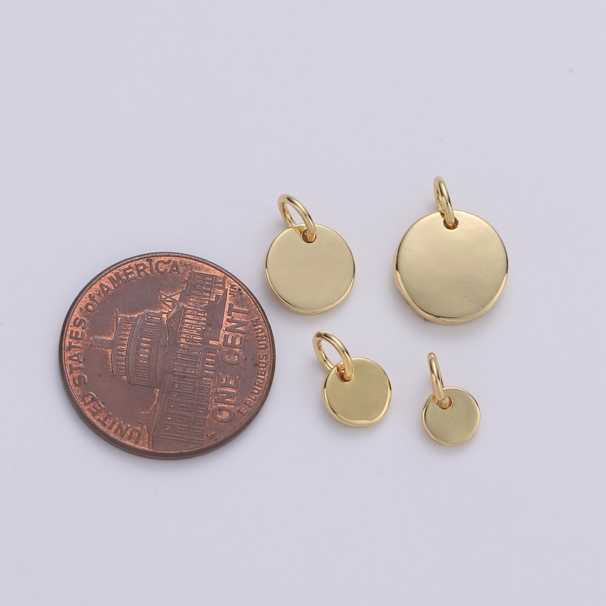 24k Gold Filled Circular charm DIY Earring Jewelry, Earring & Pendant Supply DIY Findings, Wristlet Charm, D-294-D-297