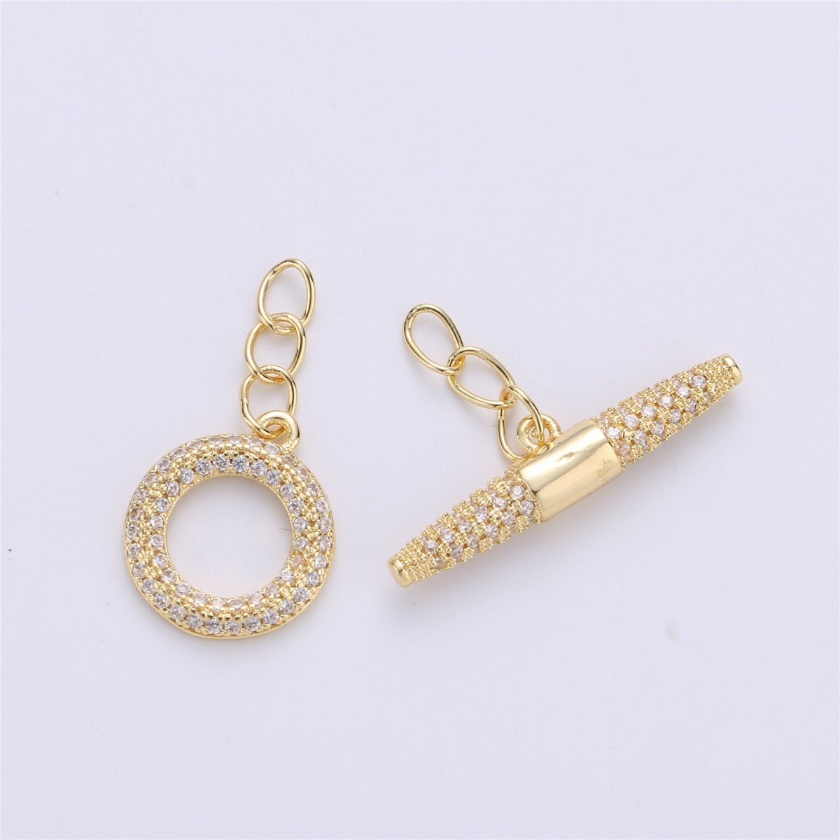 24k gold filled clasps, push in closure clasp jewelry findings for necklace making supply 19x7mm K-173