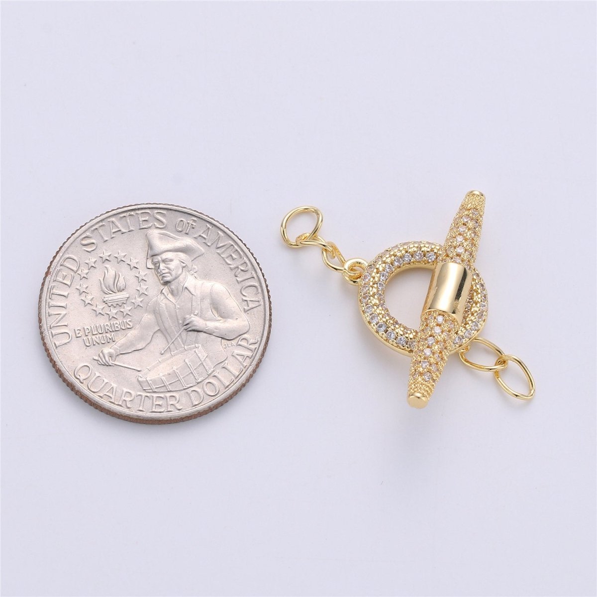 24k gold filled clasps, push in closure clasp jewelry findings for necklace making supply 19x7mm K-173