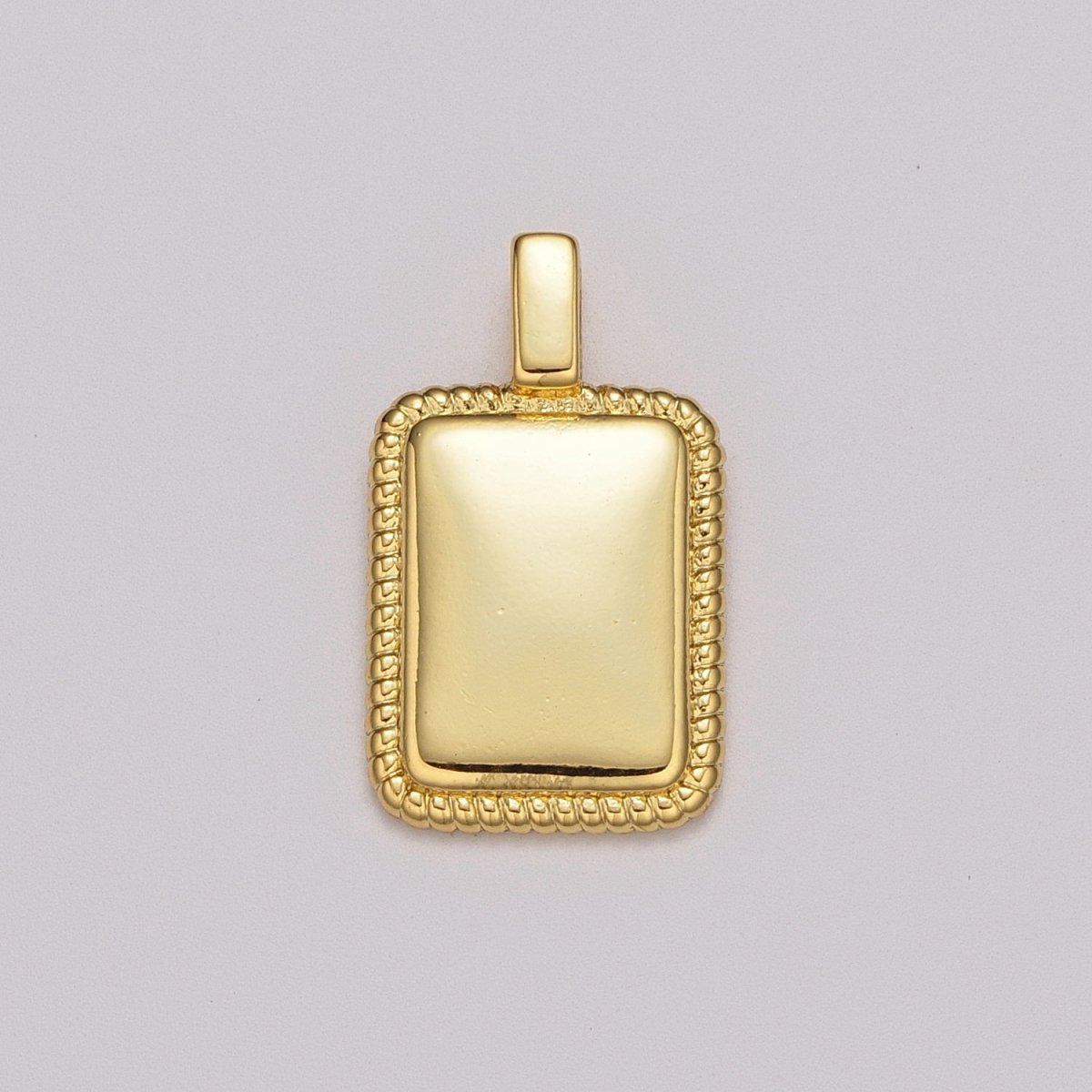24k Gold Filled Classic Rectangle Pendant Charm for Necklace Minimalist Jewelry / N-1437 - DLUXCA