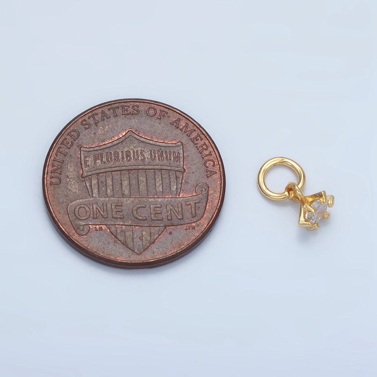 24K Gold Filled Clear CZ Drop Mini Charm | X552 - DLUXCA