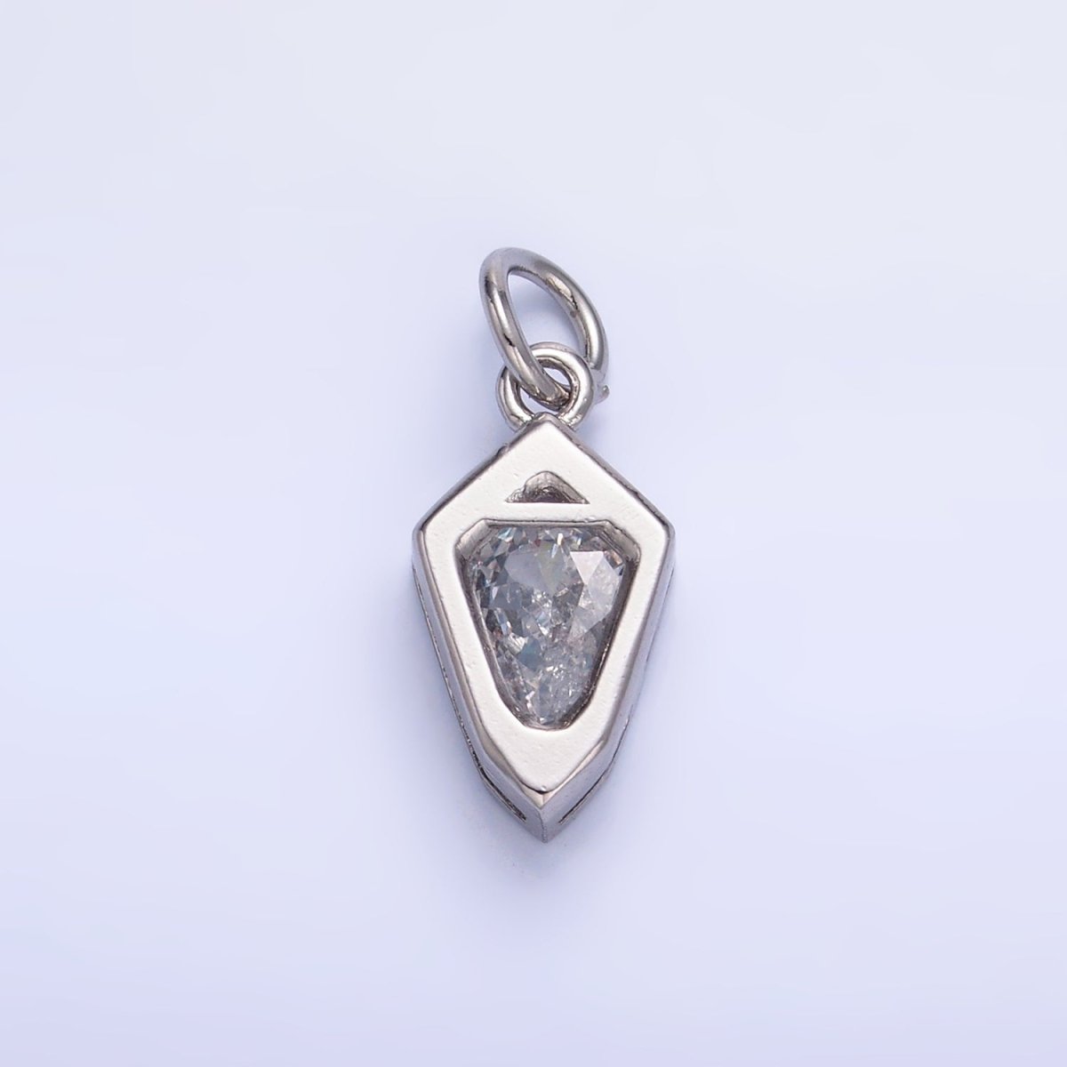 24K Gold Filled Clear CZ Geometric Mini Add-On Charm in Gold & Silver | M623