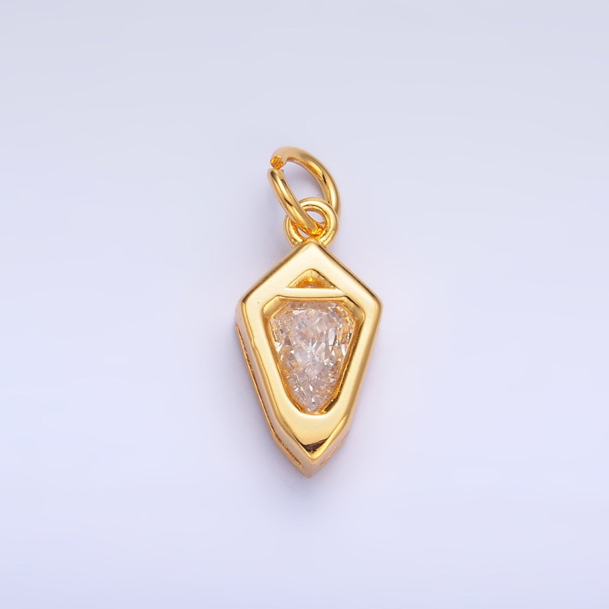 24K Gold Filled Clear CZ Geometric Mini Add-On Charm in Gold & Silver | M623