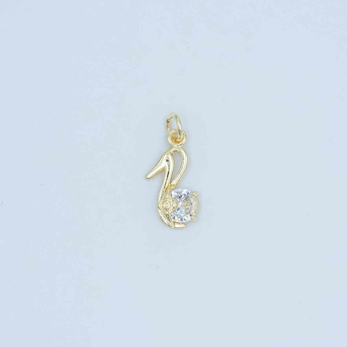 24K Gold Filled Clear CZ High Heels Shoes Charm | N089 - DLUXCA