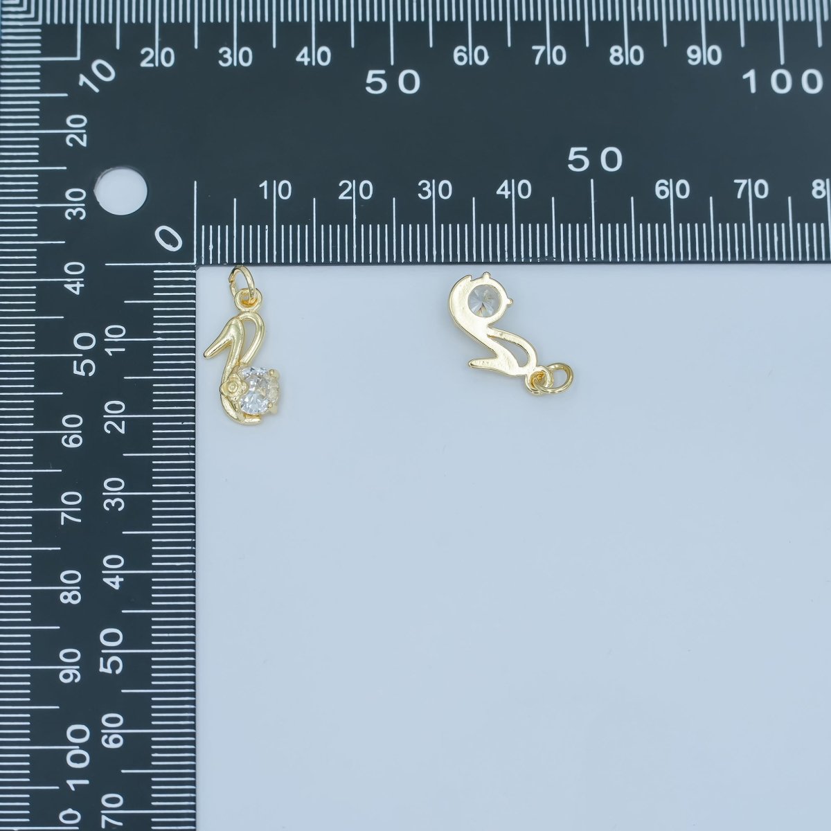 24K Gold Filled Clear CZ High Heels Shoes Charm | N089 - DLUXCA