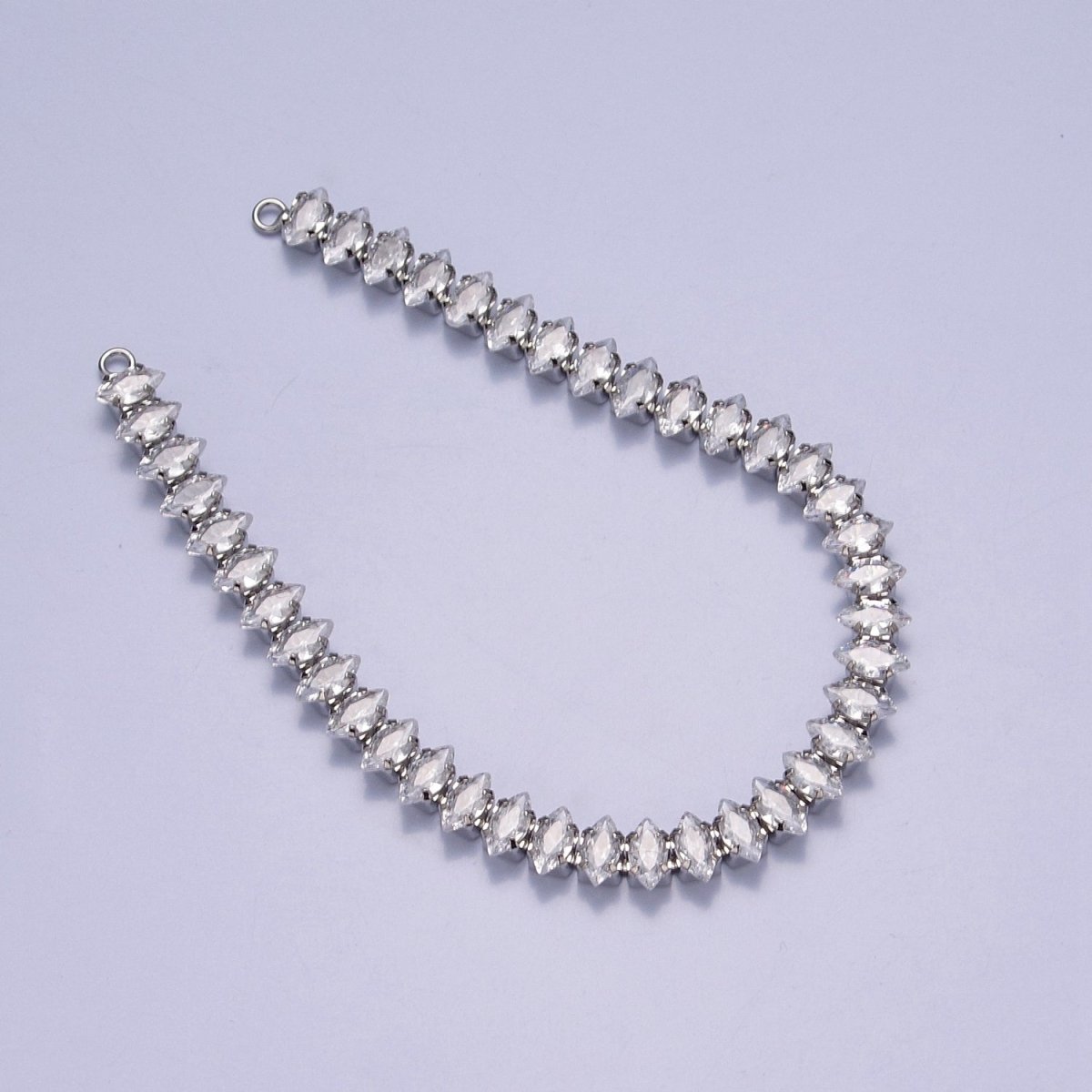 OS 24k Gold Filled Clear CZ Marquise Paved connector Bendable Long Bar Connector for DIY Necklace Component F-222 F-244