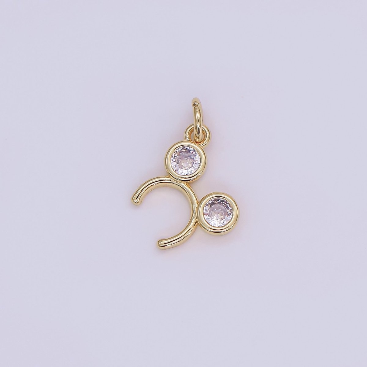 24K Gold Filled Clear CZ Round Headband Mini Charm | AF480 - DLUXCA