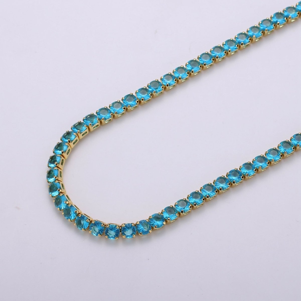 24K Gold Filled Clear CZ Tennis 18 Inch Layering Chain Necklace in Gold & Silver | WA-680 WA-681 Clearance Pricing